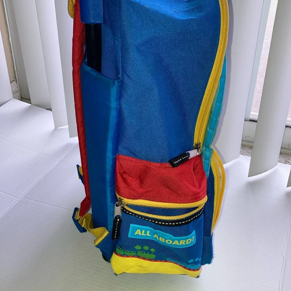 Thomas & Friends Kids 17” Blue Travel Roller Bag Backpack - Picture 3 of 17